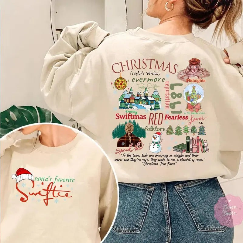 Merry Swiftie Christmas Sweatshirt Tshirt, Merry Swiftie Shirt, Swiftie Shirt, Music Fan Christmas Shirt, TS Fan Gift, Holiday Shirt, Fan Club Tee