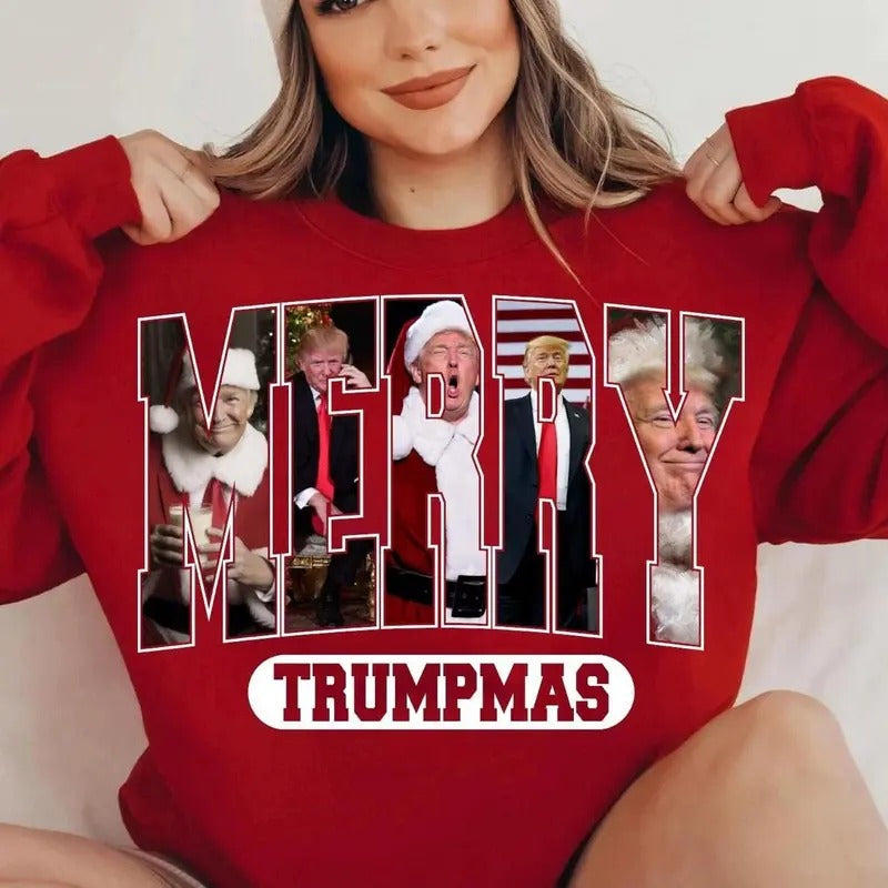 Merry Trumpmas, Trump Merry Christmas,Trump Christmas T-Shirt Design Clipart Illustration, Christmas Trump, Christmas,...