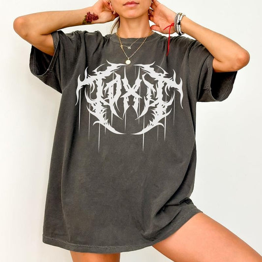 Metal Toxic - Comfort Colors Tee PRINTED FONT Punk Rock Alternative Streetwear Tshirt