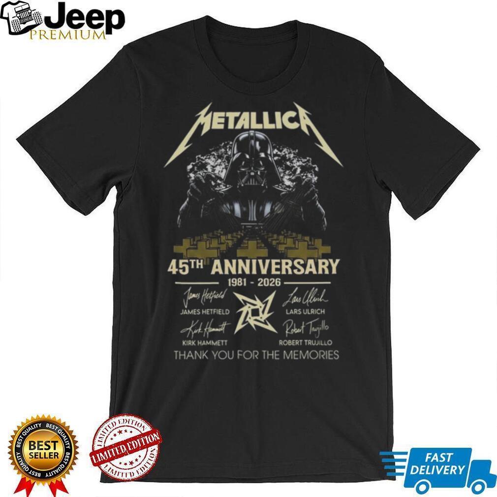 Metallica 45th Anniversary Darth Vader 1981 2026 Signatures Shirt