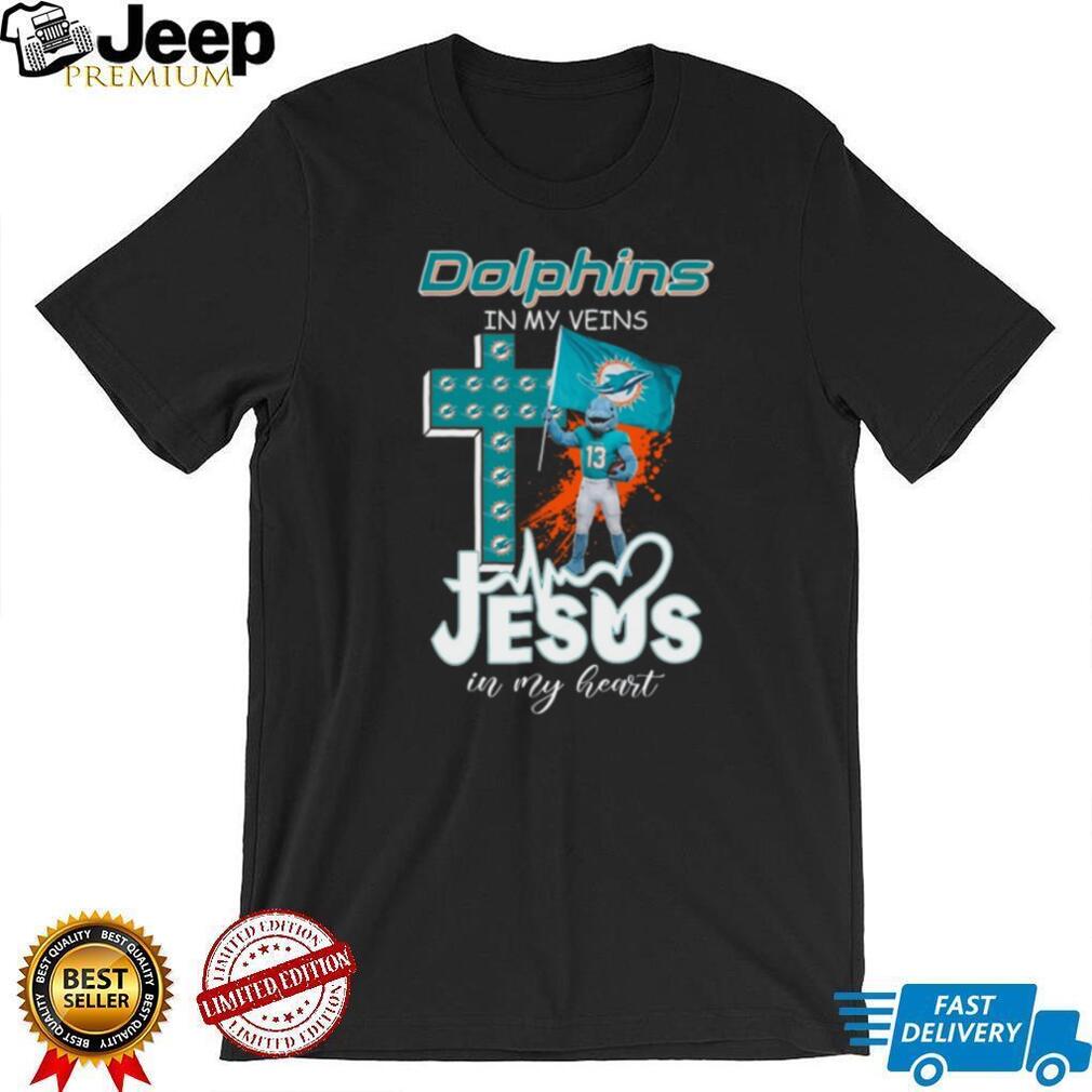 Miami Dolphins In My Veins Jesus In My Heart Christian Fan Coffee T Shirt