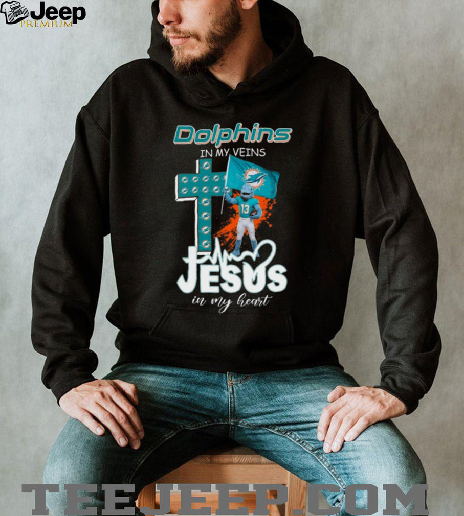 Miami Dolphins In My Veins Jesus In My Heart Christian Fan Coffee T Shirt