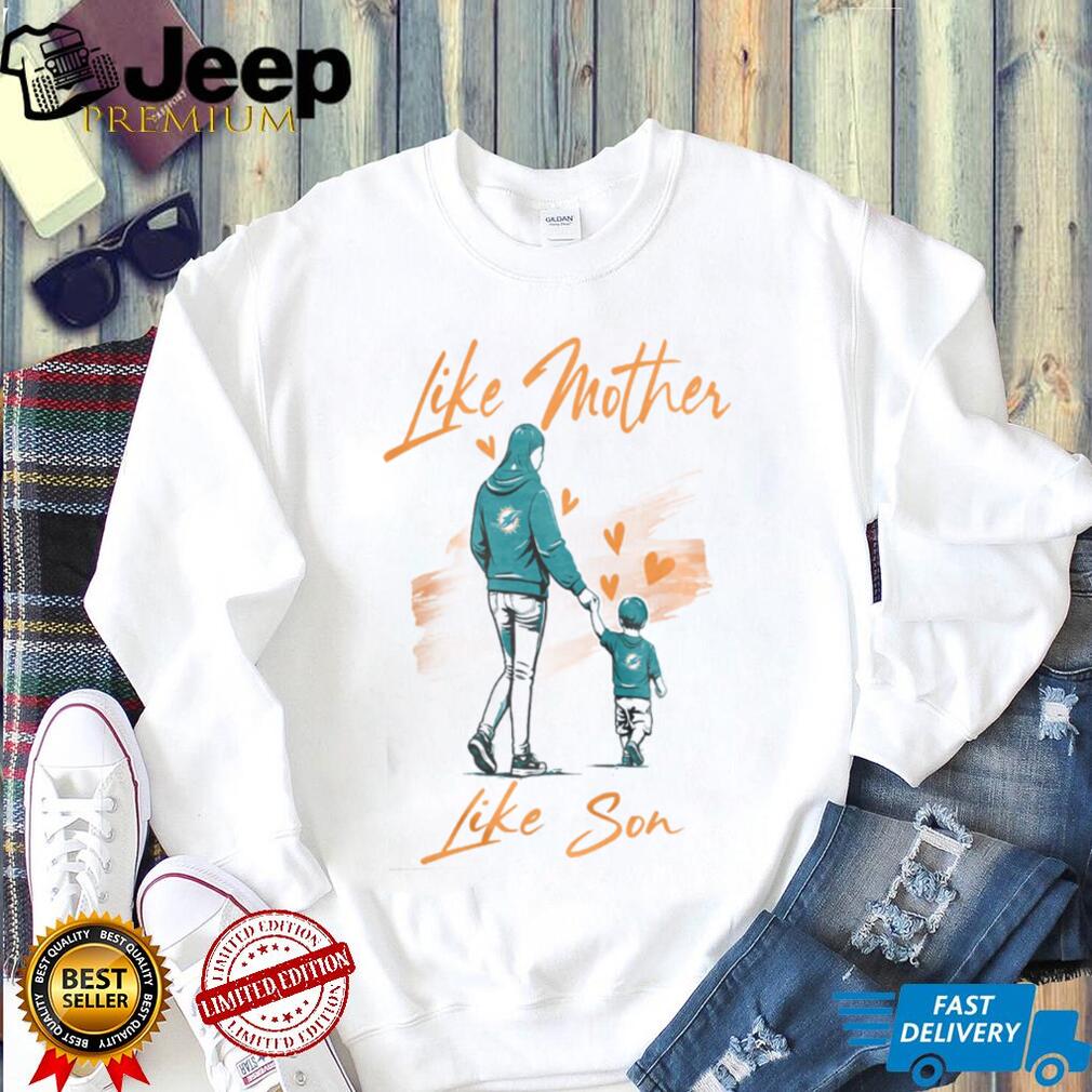 Miami Dolphins Mom Life T Shirt Aqua & Orange Mother Son Football T Shirt
