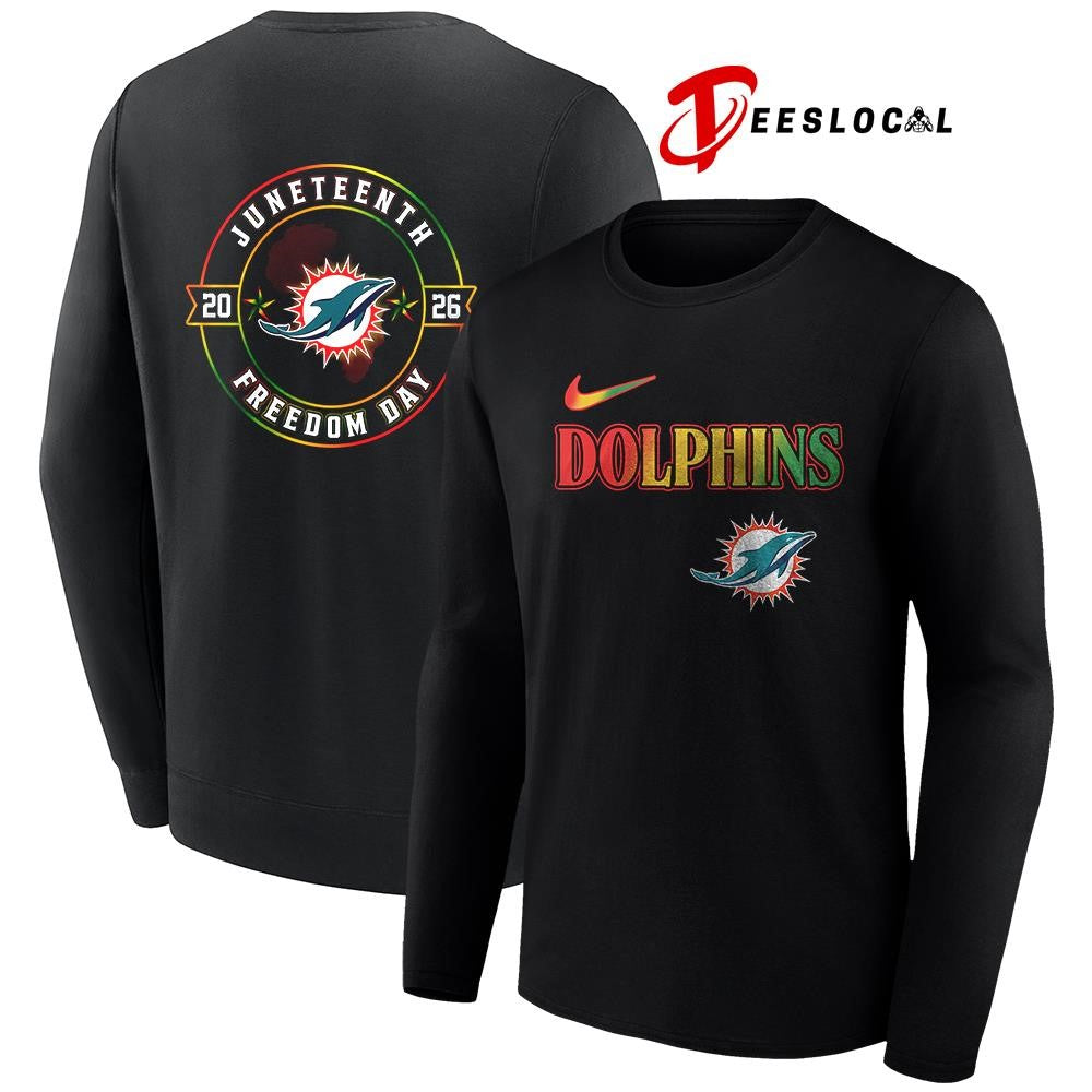 Miami Dolphins x Juneteenth Strong freedom day logo shirt