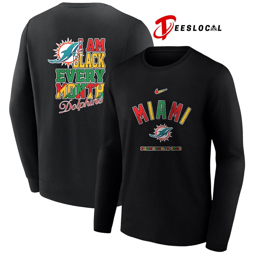 Miami Dolphins x Juneteeth 1865 I am black every month shirt