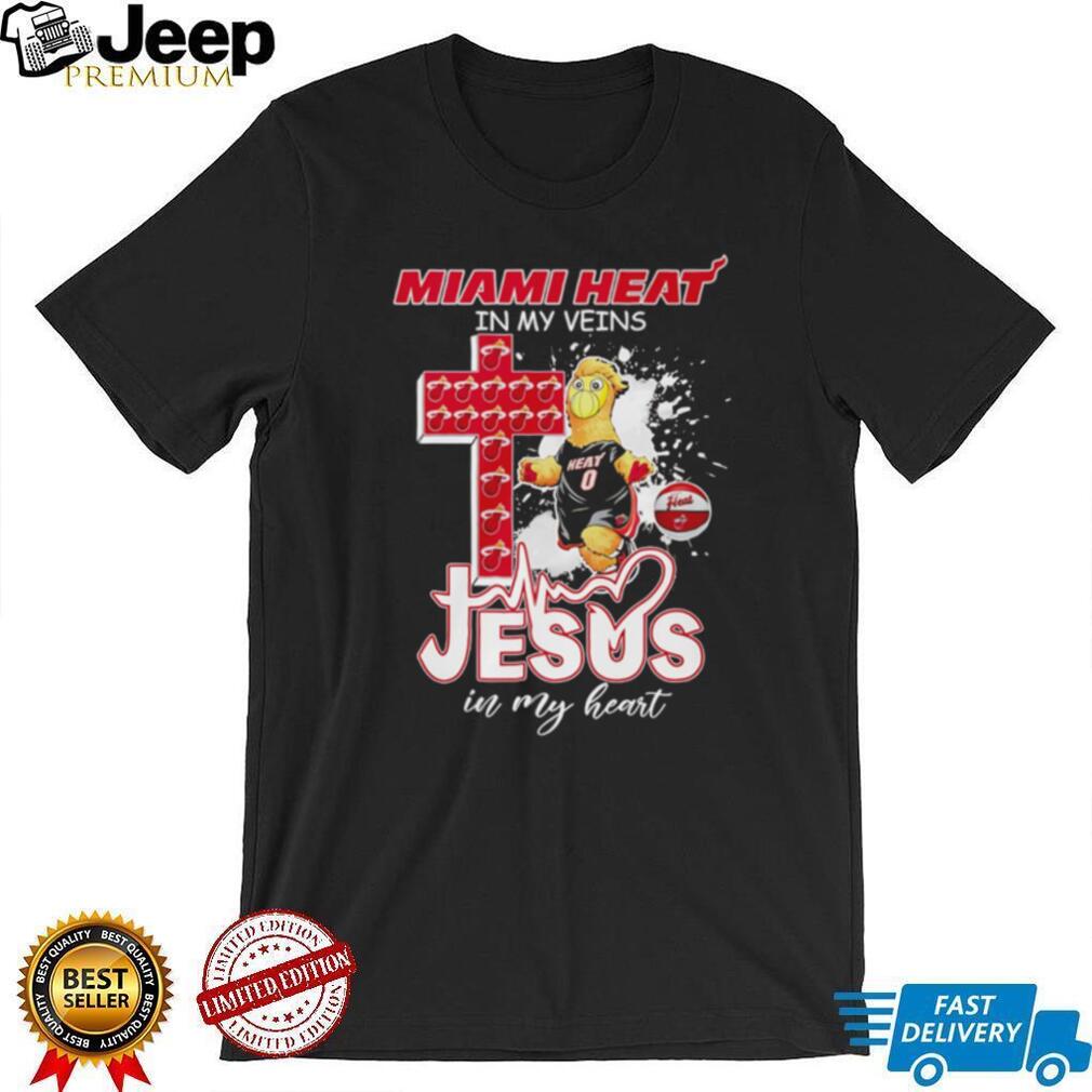 Miami Heat Basketball In My Veins Jesus In My Heart Retro Fans T Shirt