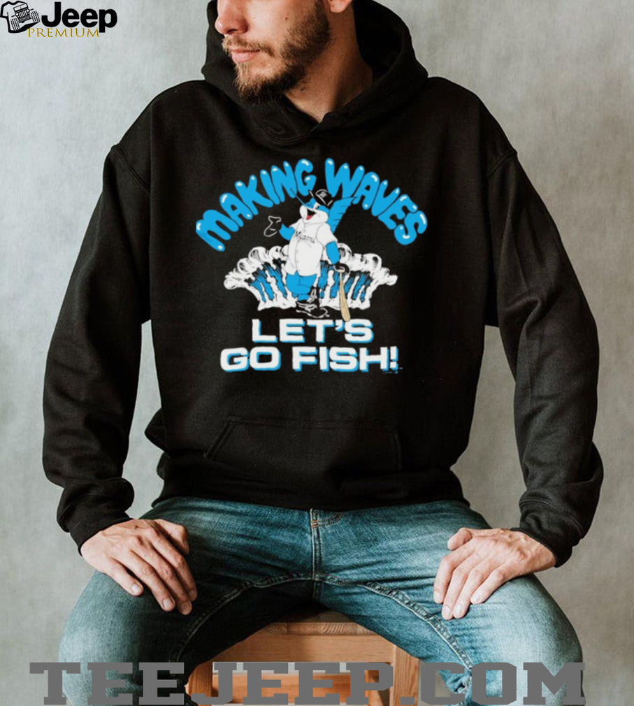 Miami Marlins Billy the Marlin Making Waves Let’s Go Fish T Shirt