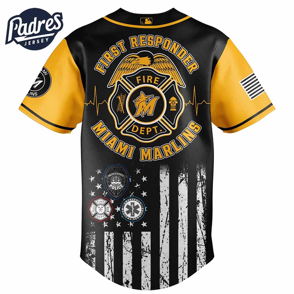 Miami Marlins MLB x First Responders Baseball Jersey - Padres Jersey Oasis: Elevate Your Baseball Style Game... (Image 2)