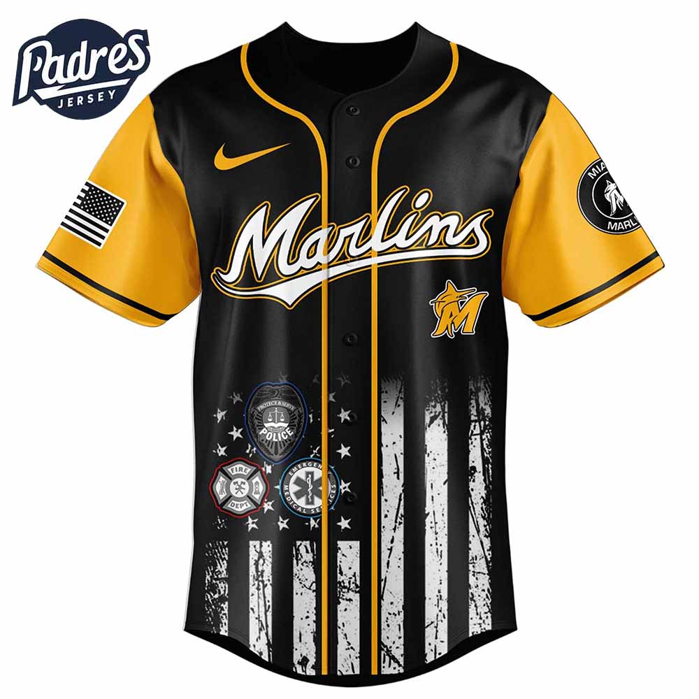 Miami Marlins MLB x First Responders Baseball Jersey - Padres Jersey Oasis: Elevate Your Baseball Style Game... (Image 3)