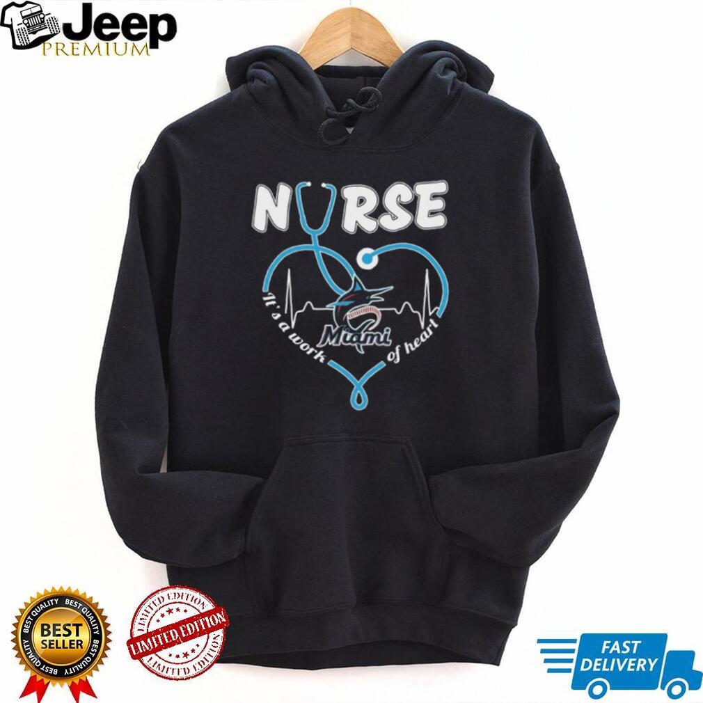 Miami Marlins Nurse Heartbeat Stethoscope Baseball Fan T Shirt
