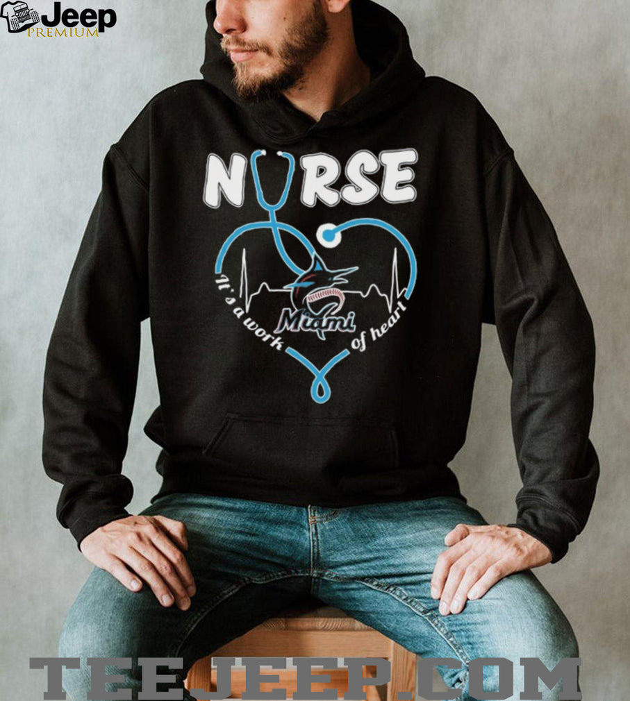 Miami Marlins Nurse Heartbeat Stethoscope Baseball Fan T Shirt