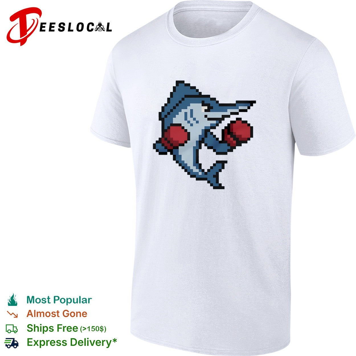 Miami Marlins mascot wearing gloves El Caballo pixel style shirt