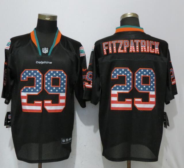 Miami Dolphins #29 Minkah Fitzpatrick USA Flag Fashion Black Elite Jerseys