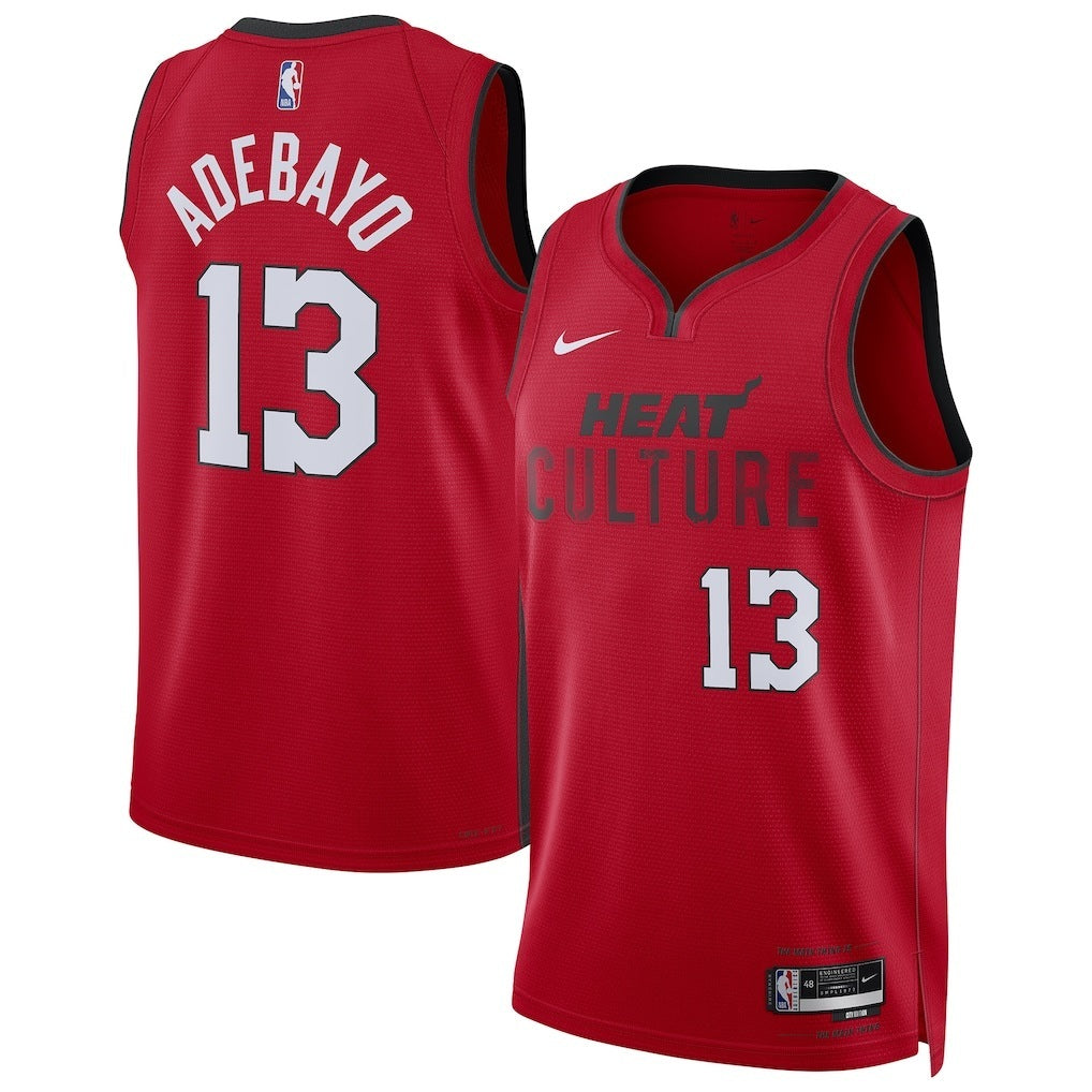 Miami Heat #13 Bam Adebayo Unisex 202425 Swingman Player Jersey - City Edition - Red