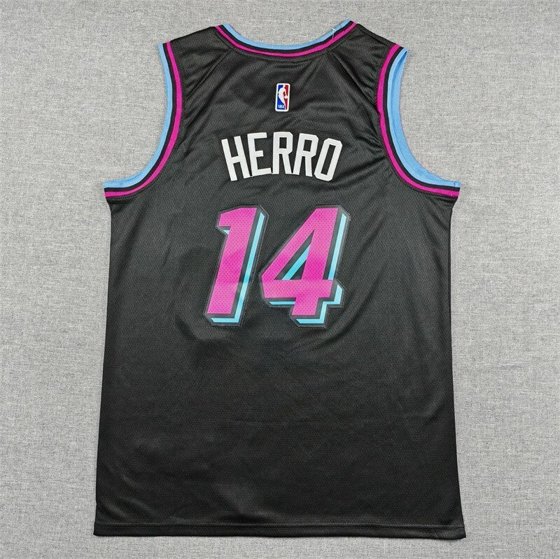 Miami Heat #14 Tyler Herro Heat 14 Black City Edition Style 1