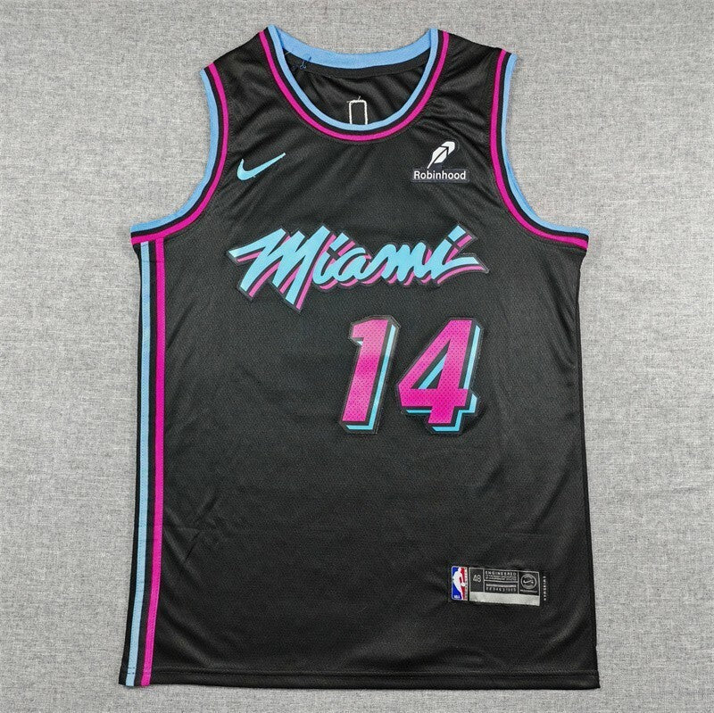 Miami Heat #14 Tyler Herro Heat 14 Black City Edition Style 2
