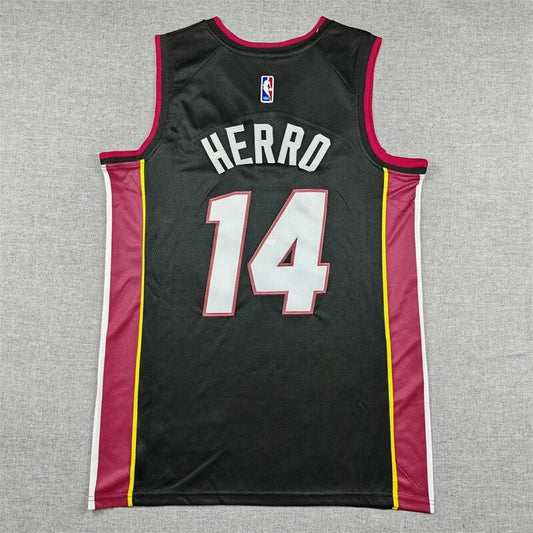Miami Heat #14 Tyler Herro Heat 14 Black Style 1