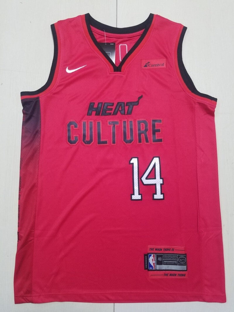Miami Heat #14 Tyler Herro Heat 14 Red City s-xxl Style 2