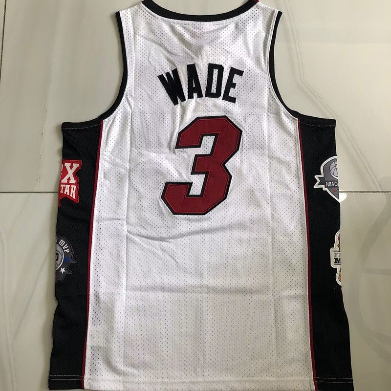 Miami Heat #3 Dwyane Wade 2003-19 hall of fame authentic jersey white (xs-xxl) Style 1