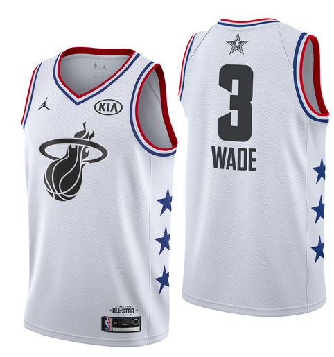 Miami Heat #3 Dwyane Wade All-Star Heat 3 # White