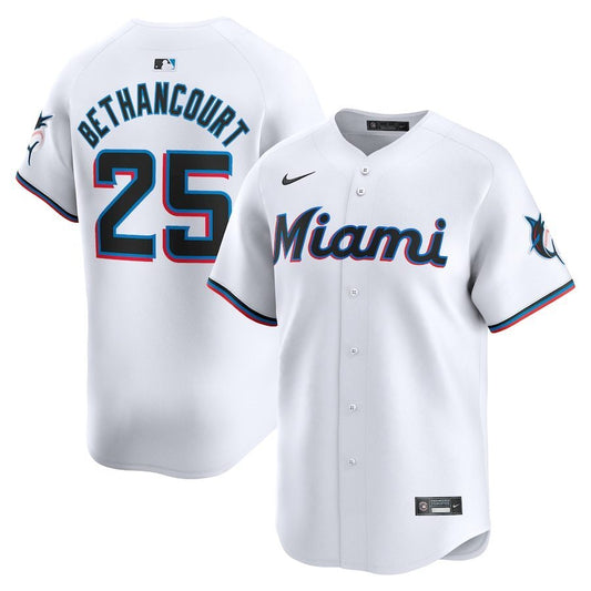 Miami Marlins #25 Christian Bethancourt Home Limited Player Jersey - White Style 2