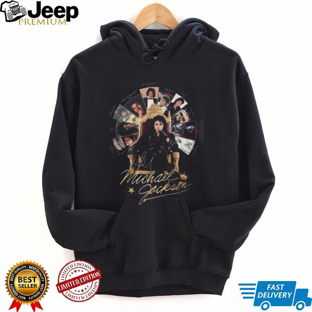 Michael Jackson King Of Pop Throne Discography Timeline Vintage Music Fan T Shirt