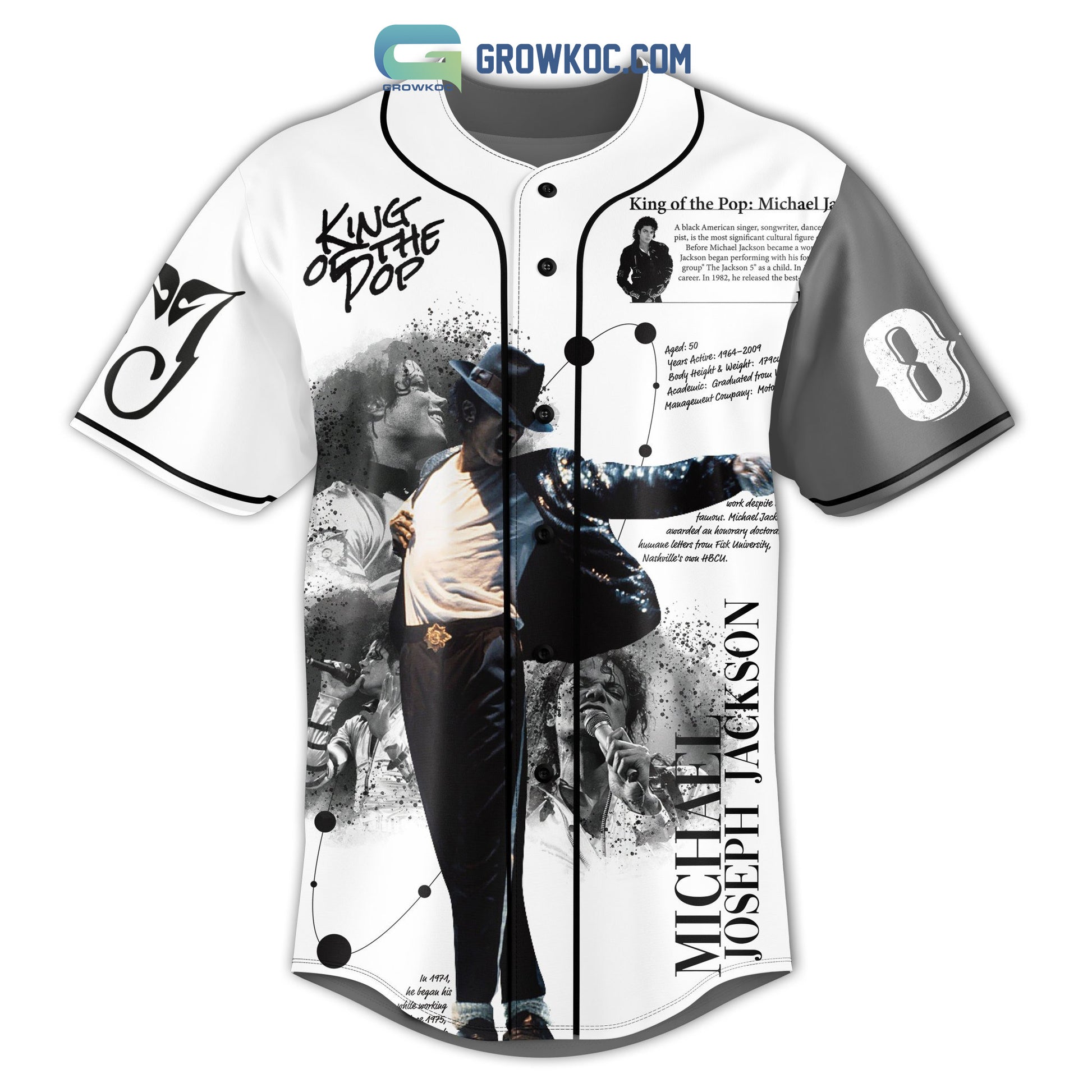 Michael Jackson King Of The Pop Personalized Baseball Jersey
