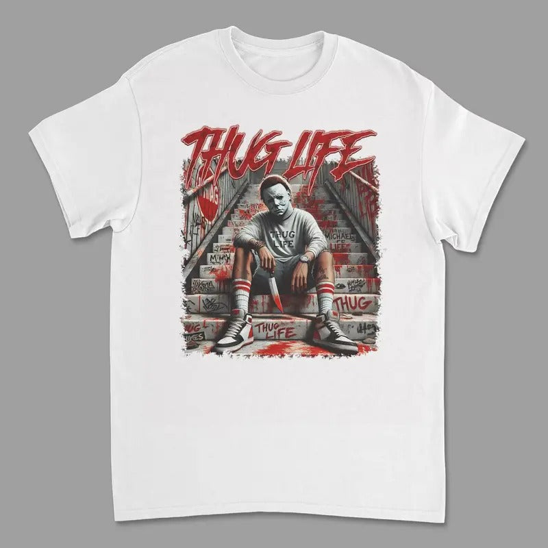 Michael Meyers Thug Life Shirt Halloween Tee Shirt For Men Women, Horror Halloween Shirt, Sweatshirt, Hoodie | WearSparks.com