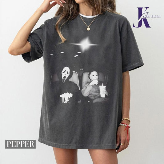 Michael Myers Shirt, Halloween Movie Shirt, Vintage Graphic Tee, The Ghost Face, Funny Halloween Shirt, Treat or Trick, Horror Movie Shirt
