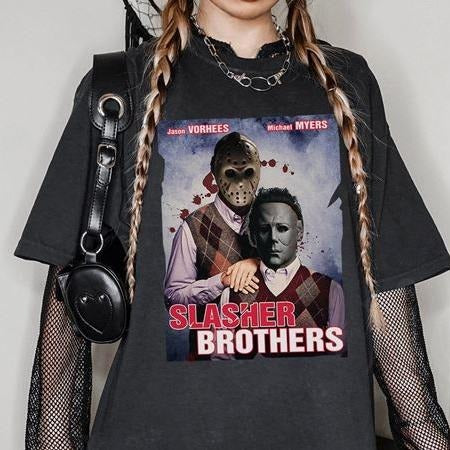 Michael Myers and Jason Vorhees Step Brothers Shirt Horror Halloween Shirt Halloween Movie Shirt
