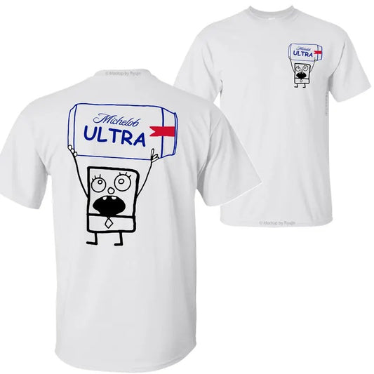 Michelob Ultra Beer Doodlebob T-shirt Sweatshirt Hoodie, Doodlebob Shirt, Michelob Ultra Beer Shirt, Double Sided Graphic Printed Unisex Classic Comfort Cotton T-Shirts in all Sizes all Colors for Men and for Women