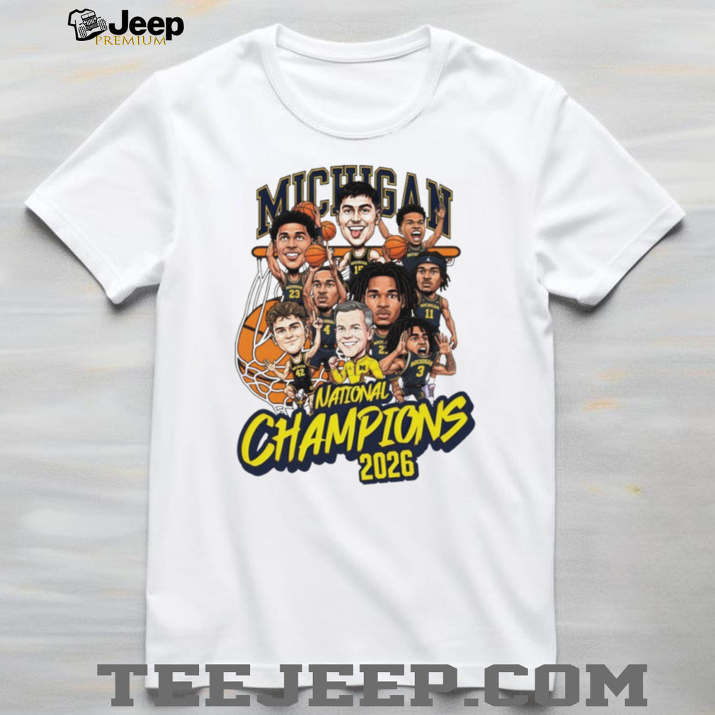 Michigan Basketball National Champions 2026 Players Caricature T Shirt