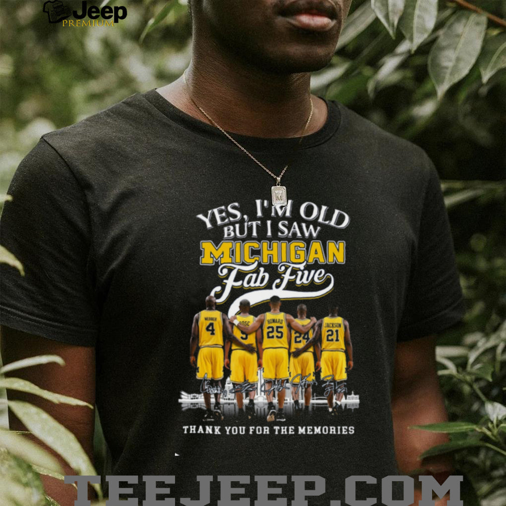Michigan Fab Five Basketball Legends Signature Skyline T Shirt