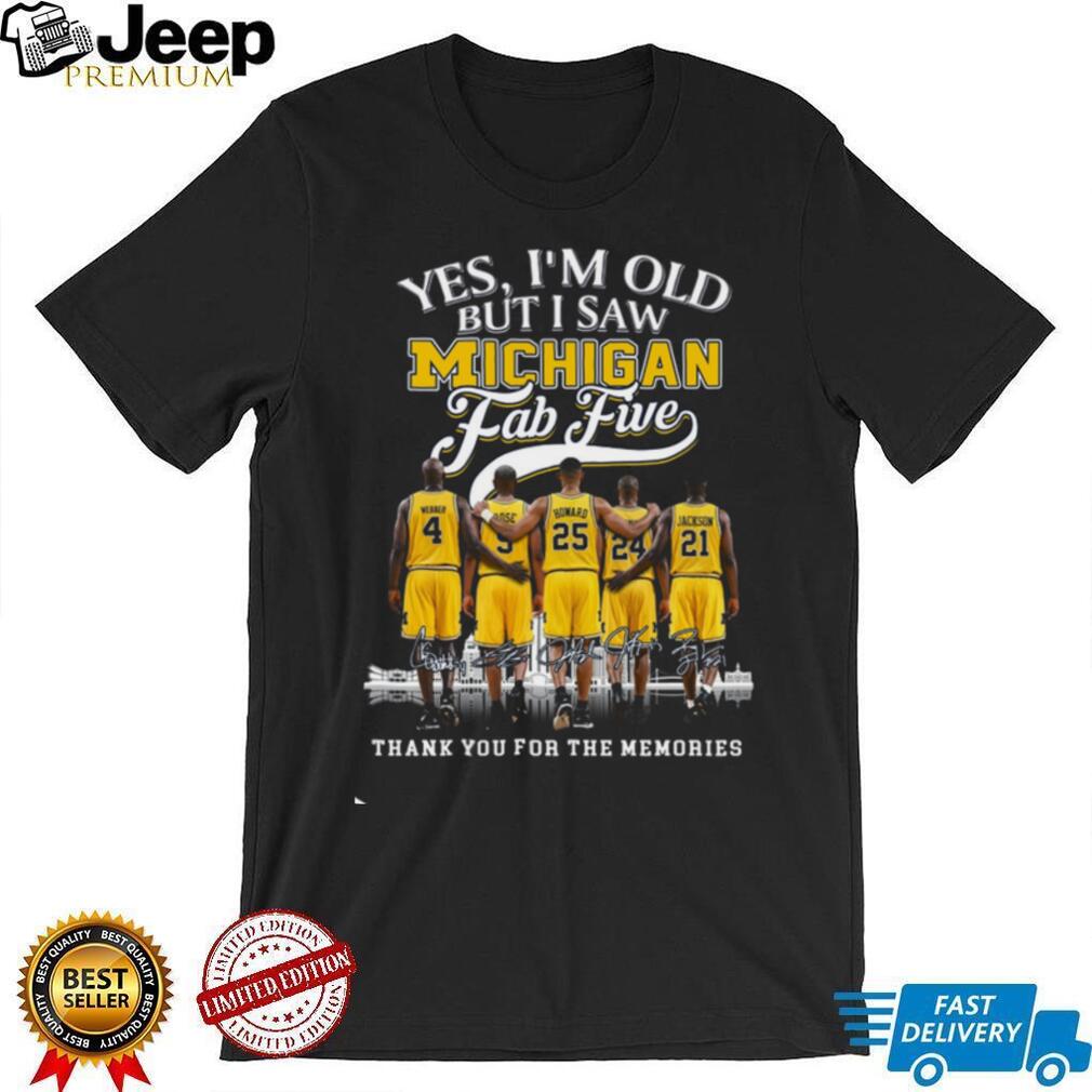 Michigan Fab Five Basketball Legends Signature Skyline T Shirt