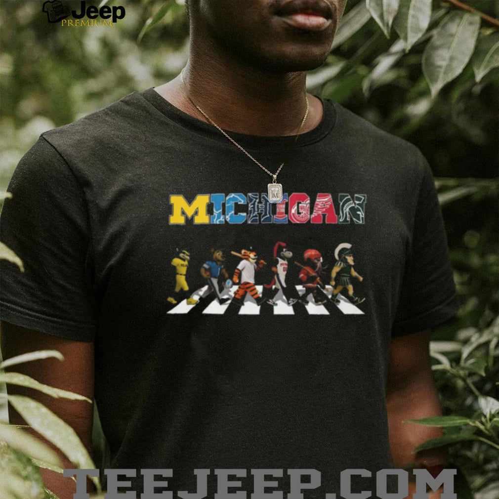 Michigan Sports Mascots Abbey Road Crossing T Shirt