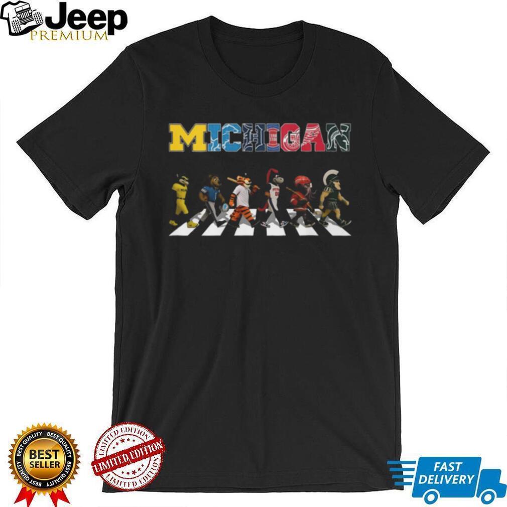 Michigan Sports Mascots Abbey Road Crossing T Shirt