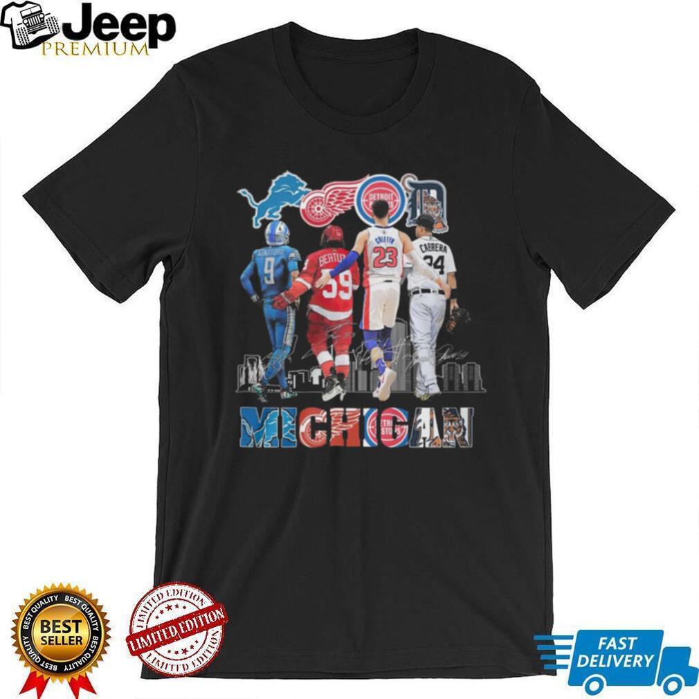 Michigan Sports Stars Signature T Shirt Stafford Bertuzzi Griffin Cabrera