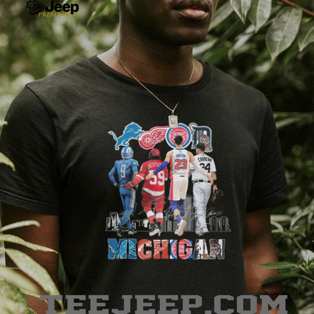 Michigan Sports Stars Signature T Shirt Stafford Bertuzzi Griffin Cabrera