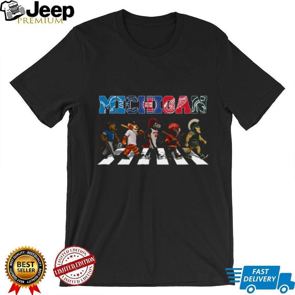 Michigan State & Pro Teams Mascots Abbey Road T Shirt