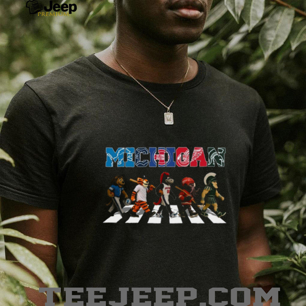 Michigan State & Pro Teams Mascots Abbey Road T Shirt