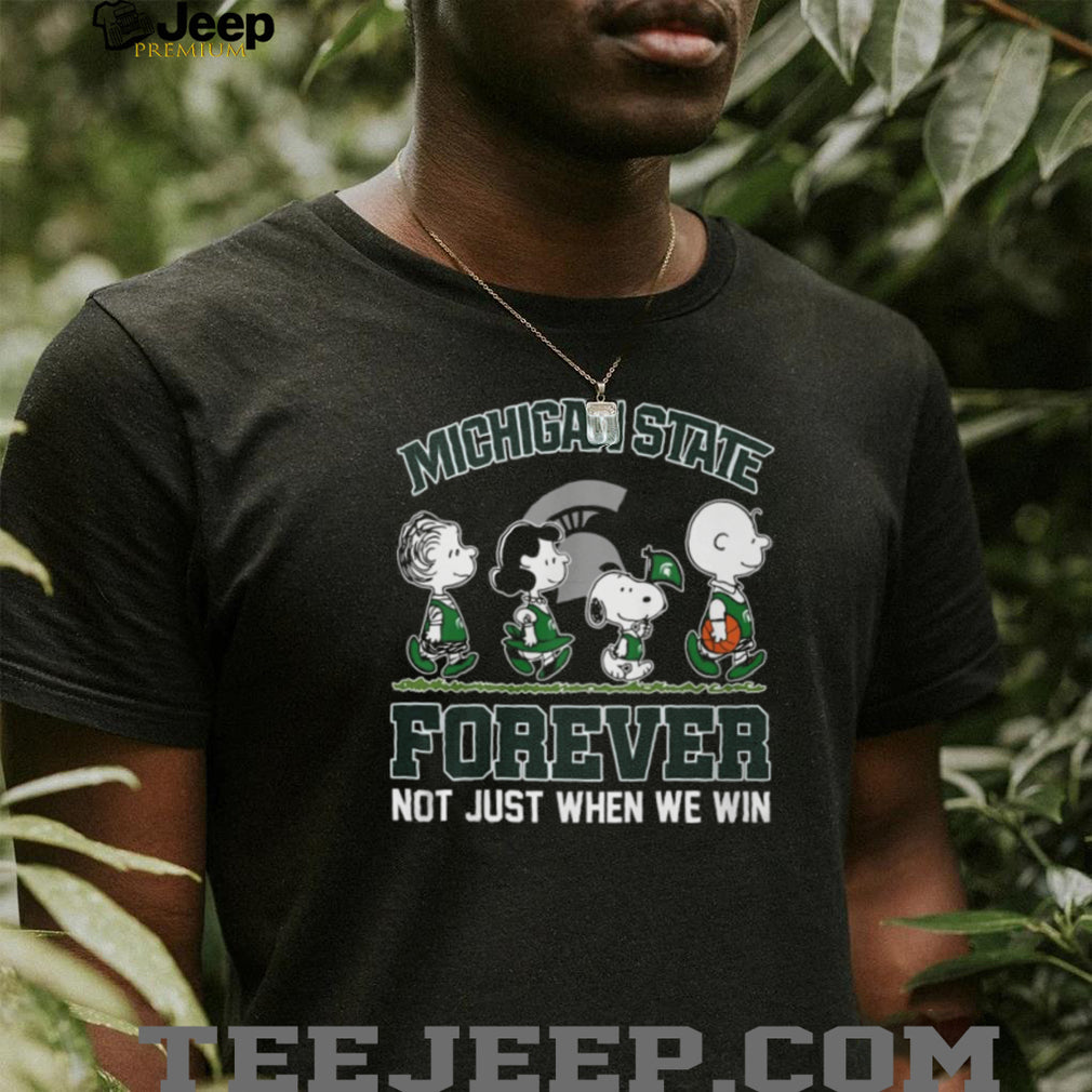 Michigan State Spartans Forever Peanuts Characters Green T Shirt