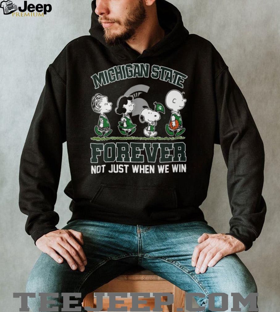 Michigan State Spartans Forever Peanuts Characters Green T Shirt