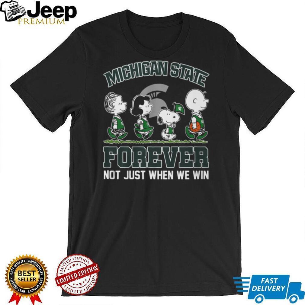 Michigan State Spartans Forever Peanuts Characters Green T Shirt