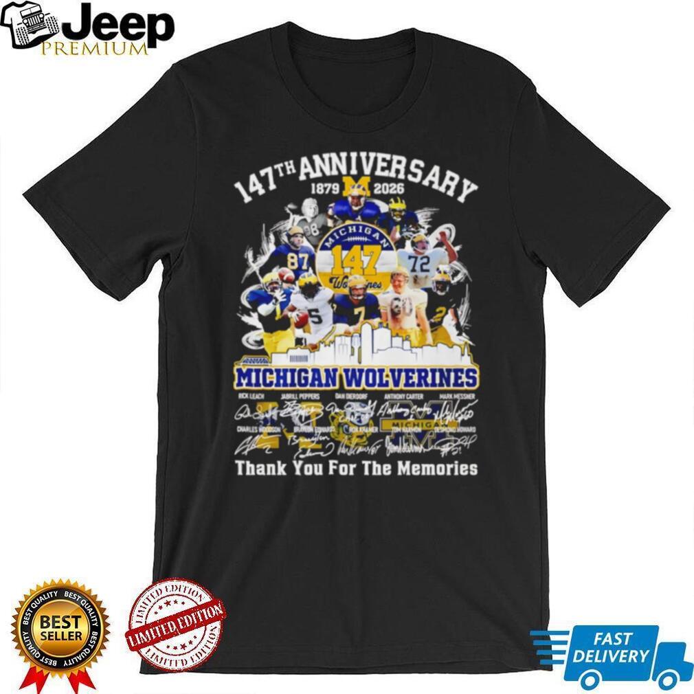 Michigan Wolverines 147th Anniversary (1879 2026) Legends Signatures T Shirt