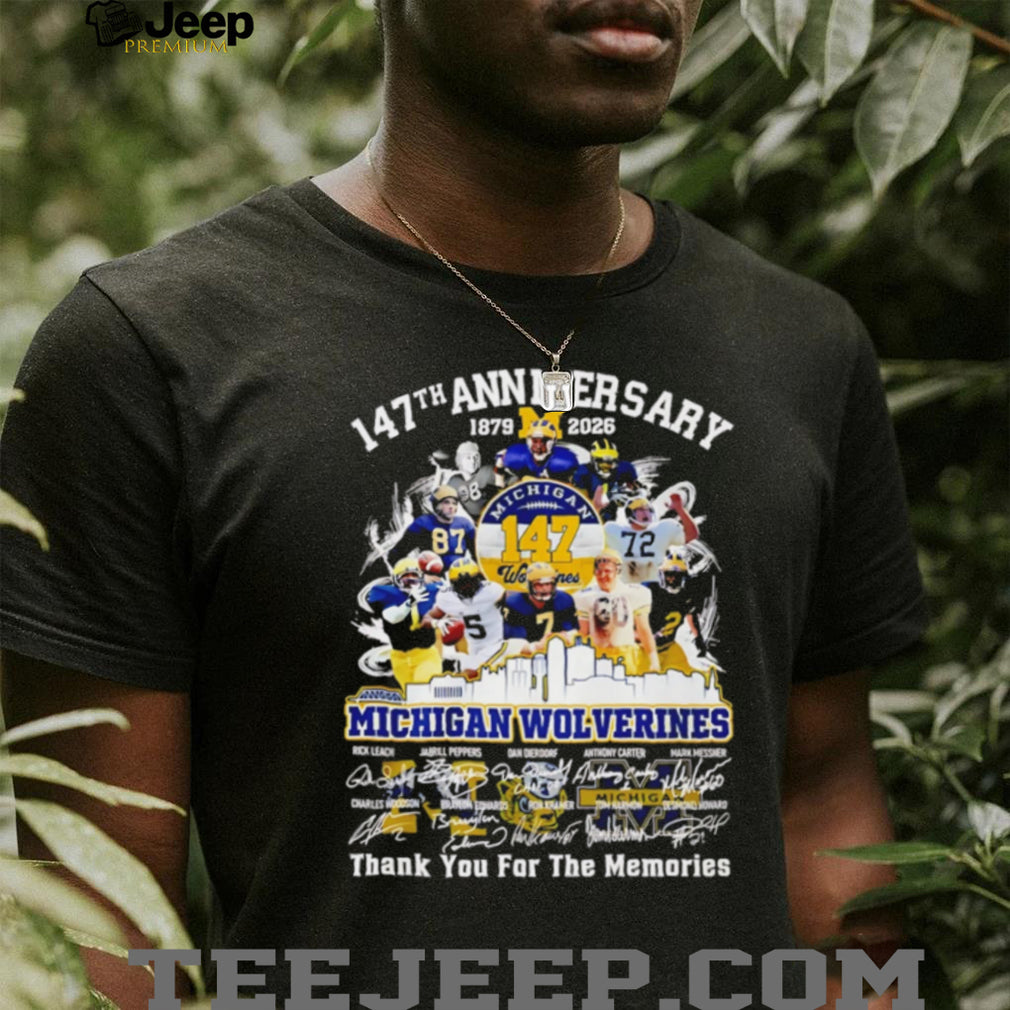 Michigan Wolverines 147th Anniversary (1879 2026) Legends Signatures T Shirt