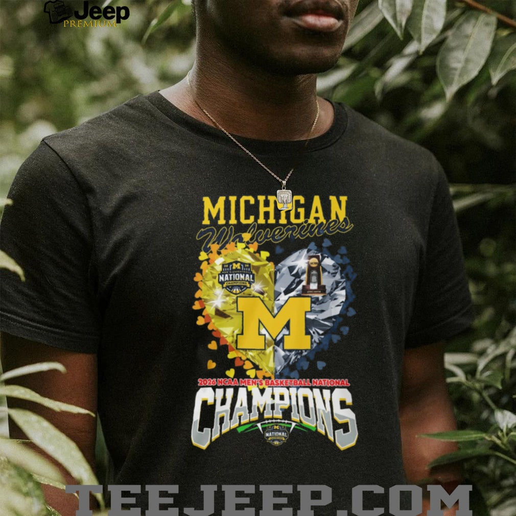 Michigan Wolverines 2024 NCAA Men’s Basketball National Champions Heart T Shirt