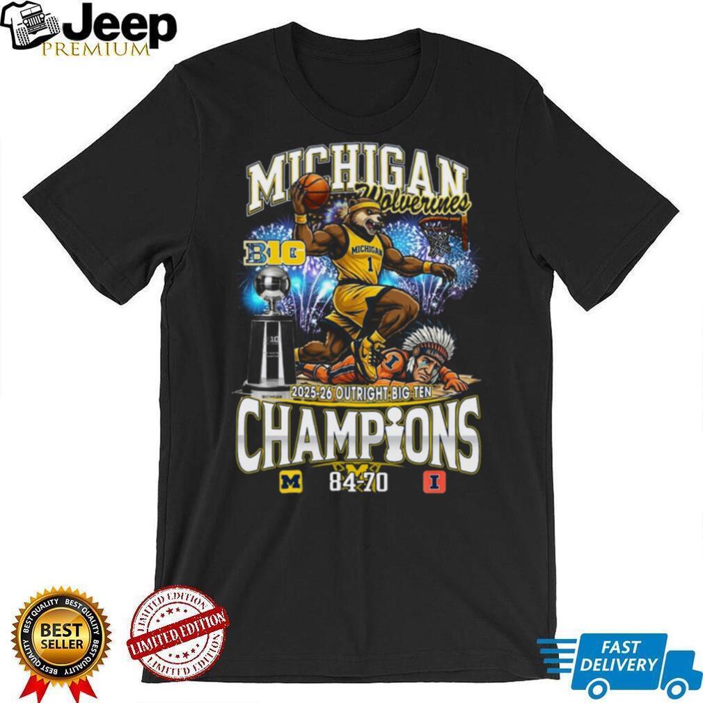 Michigan Wolverines 2025 26 Outright Big Ten Champions Basketball T Shirt