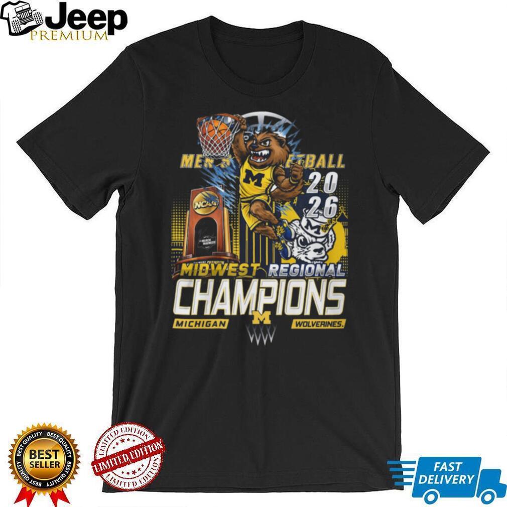 Michigan Wolverines 2026 Men’s Basketball Midwest Regional Champions T Shirt