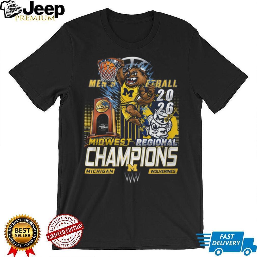 Michigan Wolverines 2026 NCAA Men’s Basketball Midwest Regional Champions T Shirt