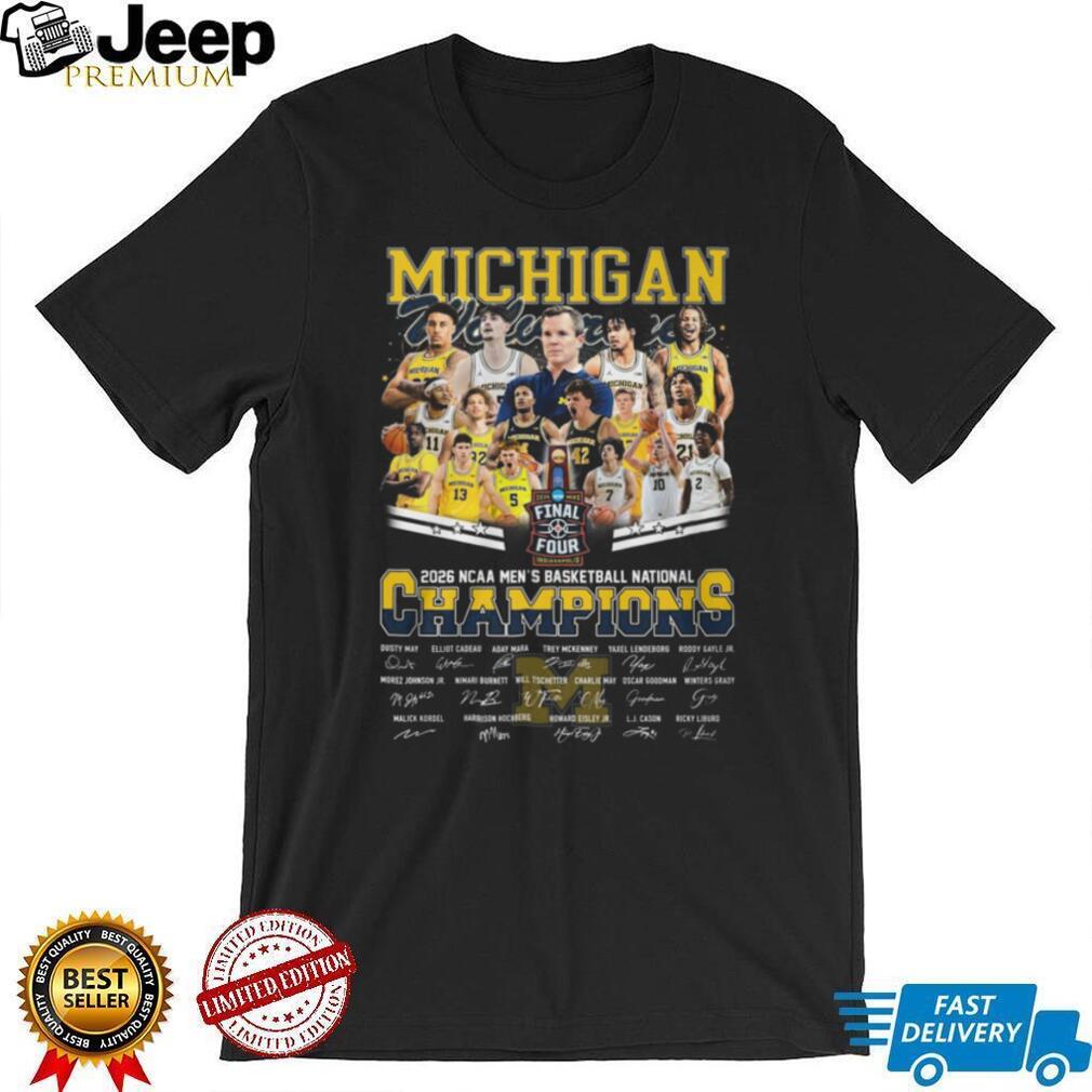Michigan Wolverines 2026 NCAA Men’s Basketball National Champions Signatures T Shirt